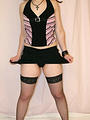 Posing in her black stockings