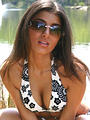 Outdoors teasing in a bikini