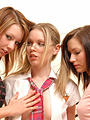 Chloe and two mates roleplay a schoolgirl seduction